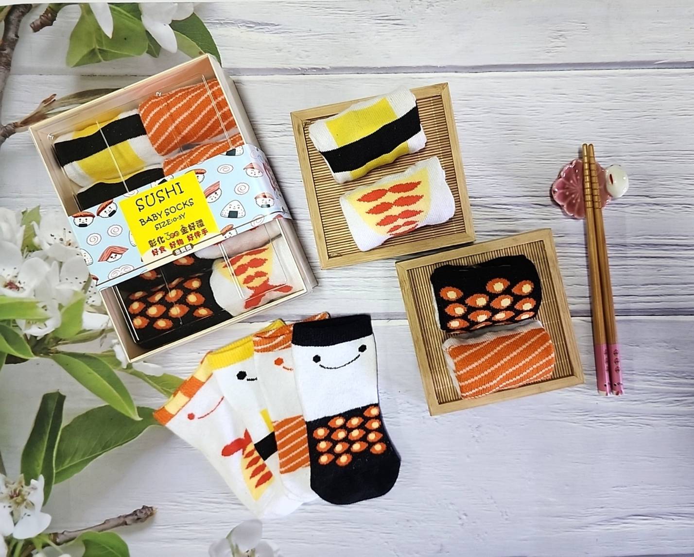 Love Ｍyself  SUSHI便當寶寶襪禮盒 圖片